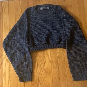 vintage cropped dark blue sweater